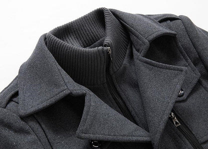 Edmund | Double-Breasted Wool-Look Pea Coat