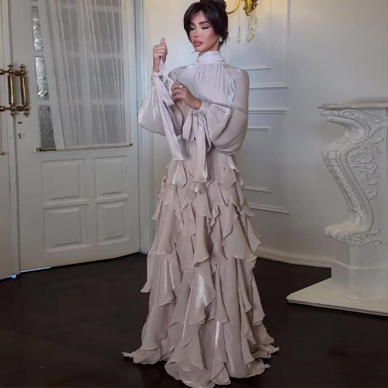 Elegant Ruffled Maxi Dress For Women