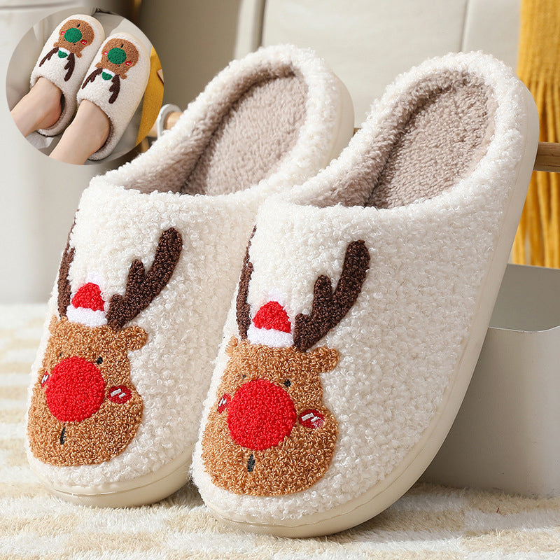 Belle | Christmas Slippers Reindeer Face Slip On