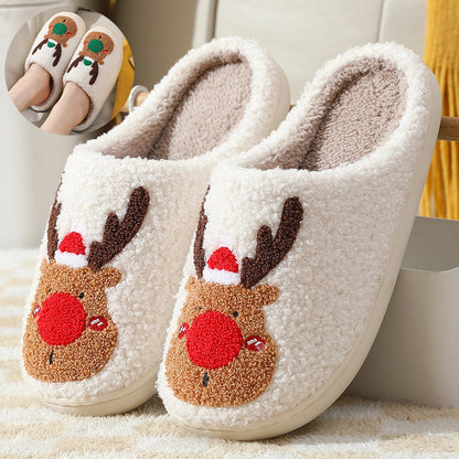 Belle | Christmas Slippers Reindeer Face Slip On