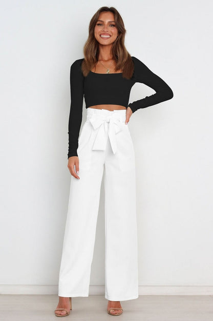 Cosima | High-Waist Wide Leg Knit Trousers