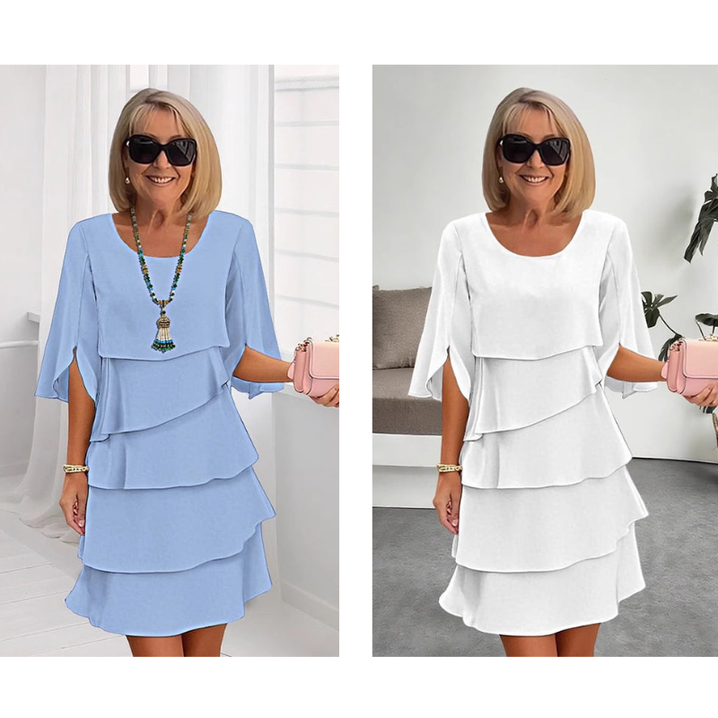 Pixie | Layered Puff Sleeve Midi Dress