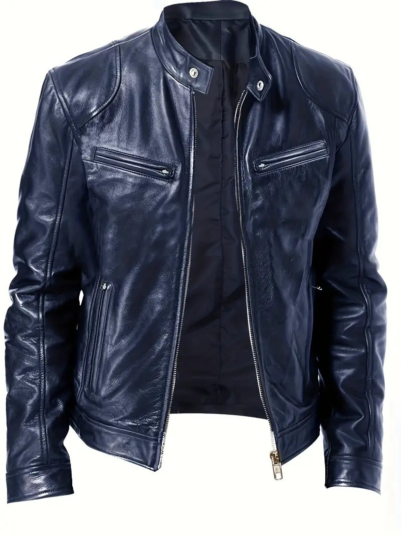 Clarence | Men's Slim Fit Faux Leather Racer Jacket