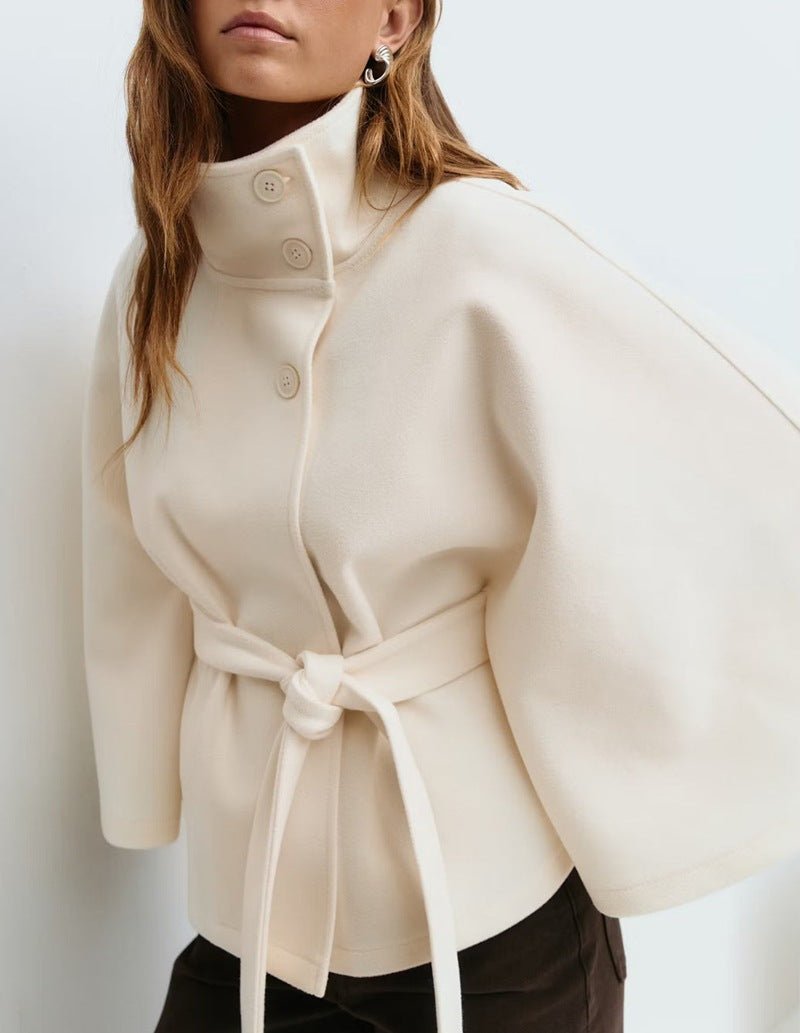 Matilda | Belted Cape Wool Blend Coat