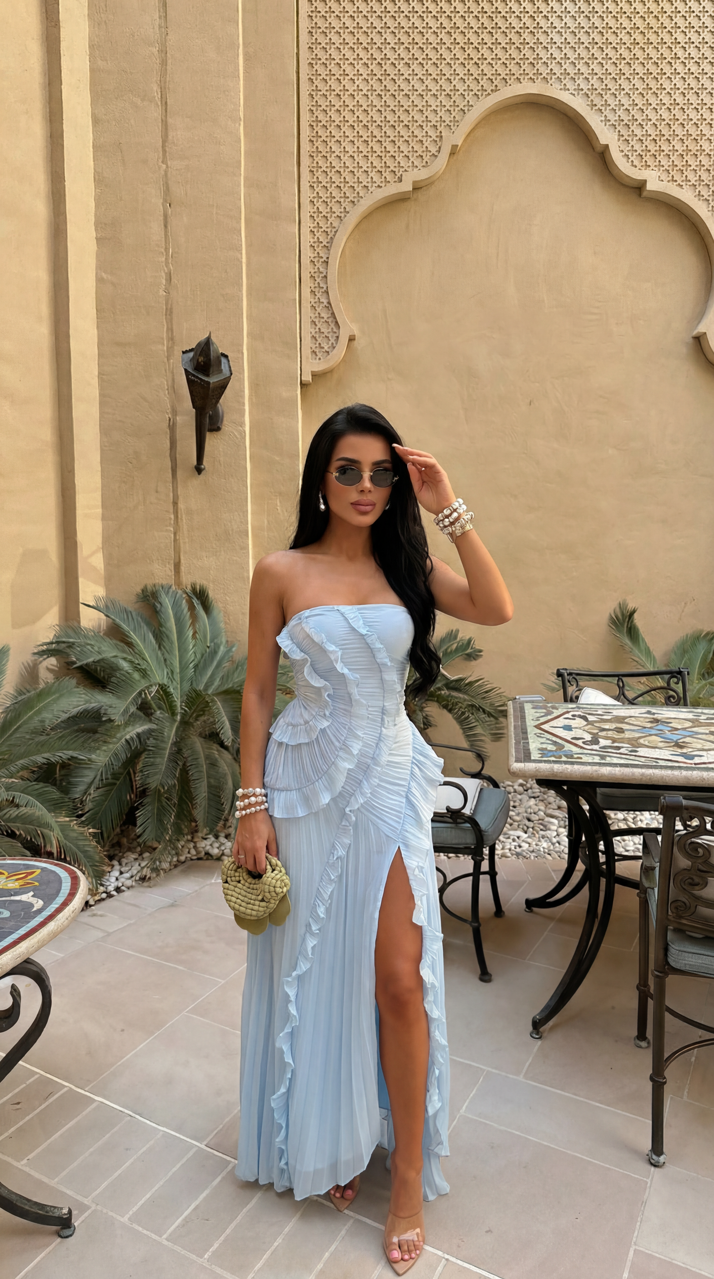 Riviera | Women's Strapless Ruffle Maxi Dress
