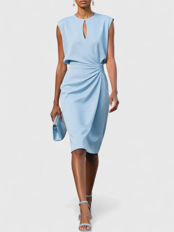 Ruchelle | Ruched Waist Elegant Occasion Midi Dress
