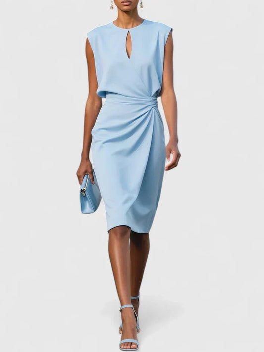 Ruchelle | Ruched Waist Elegant Occasion Midi Dress