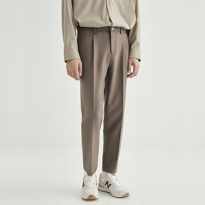 Stan | Men's High-Waisted Pleated Cropped Pants