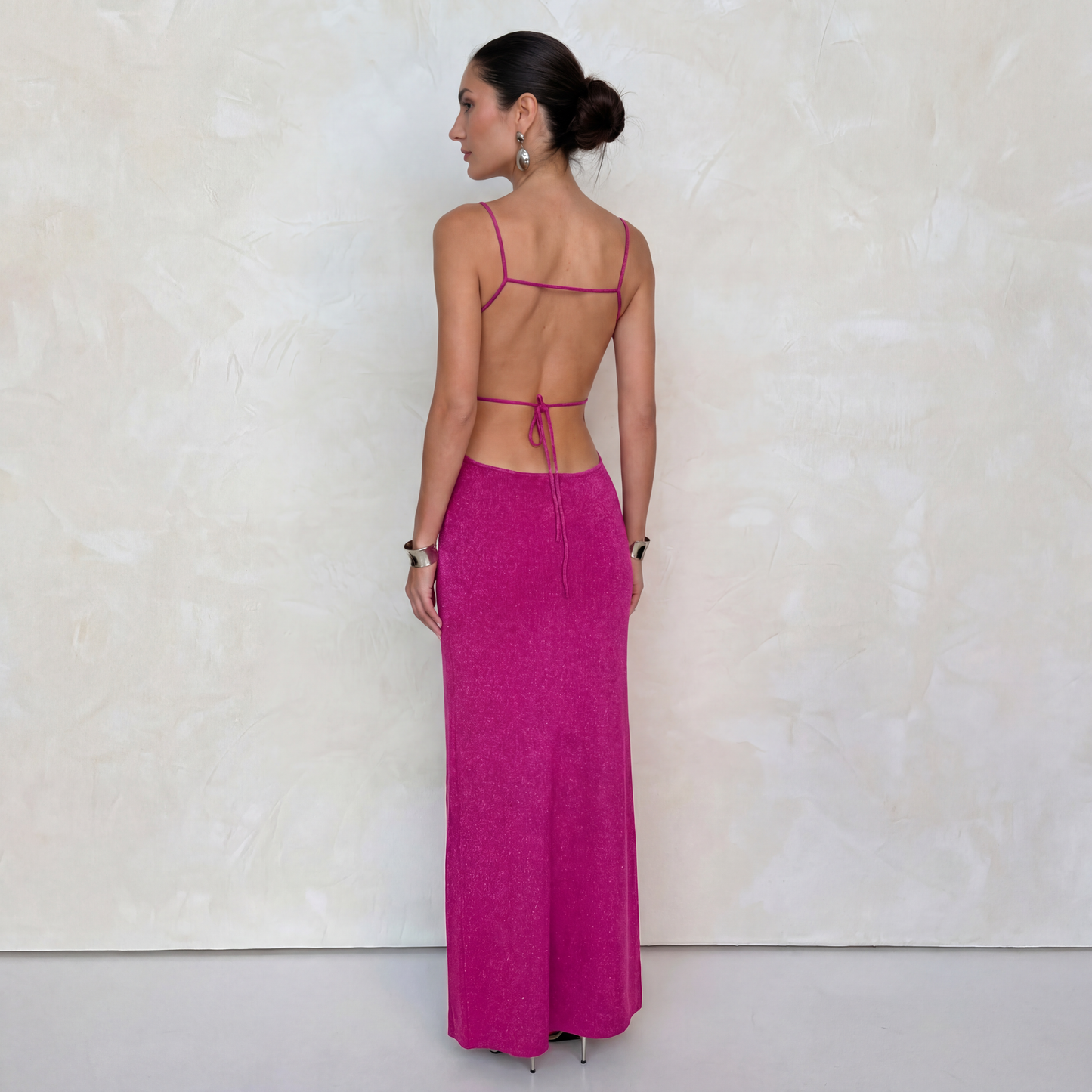 Sophia | Women's Metallic Knit Sequin Maxi Dress