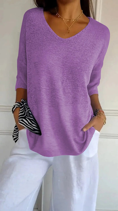 Kiara | Women's Oversized V-Neck Sweater Top