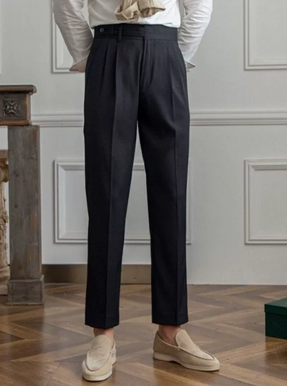 Wesley | Men's Tailored Trousers - Lightweight - Flat Front Straight Leg Fit