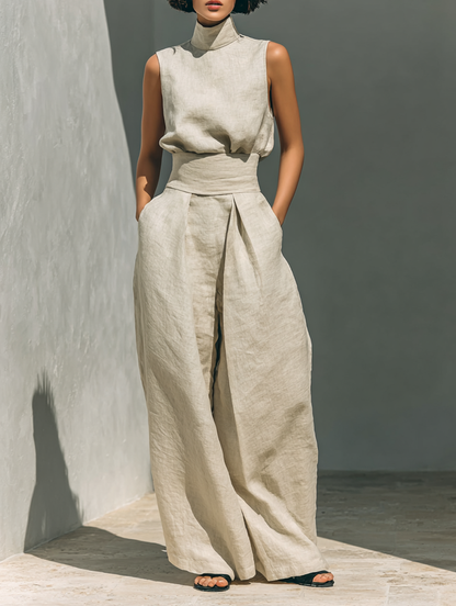 Vera | Sleeveless Top and Wide Leg Pants Set