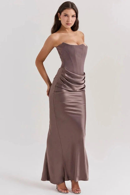 Sloane | Satin Corset Floor-Length Gown