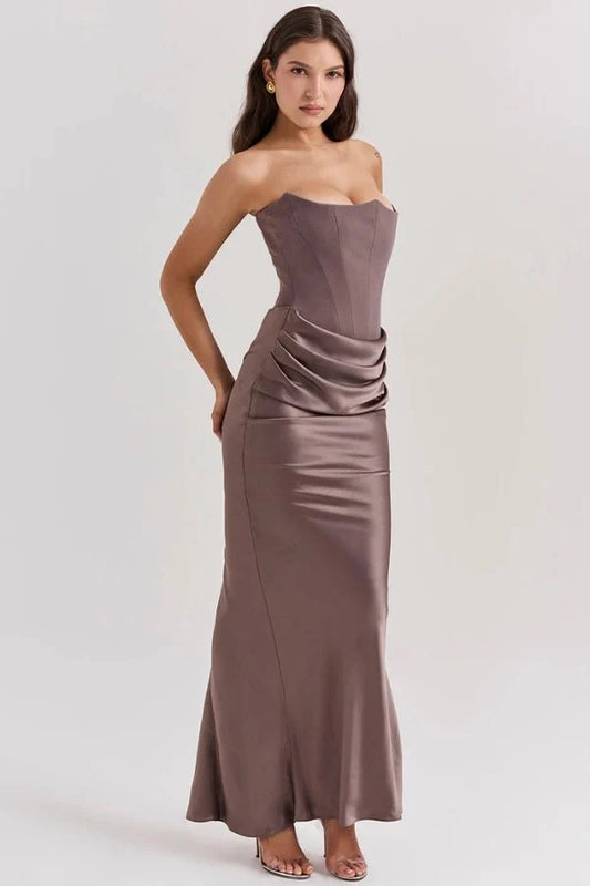 Sloane | Satin Corset Floor-Length Gown