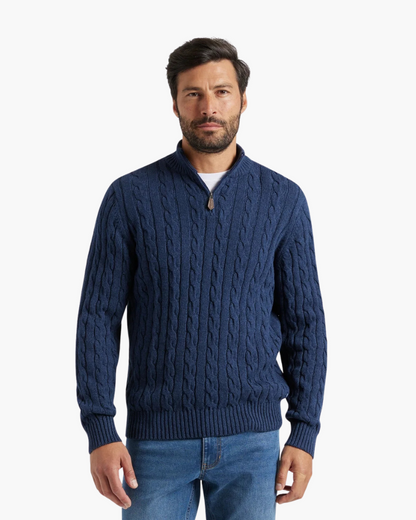 Francesco | Cable Knit Half-Zip Sweater