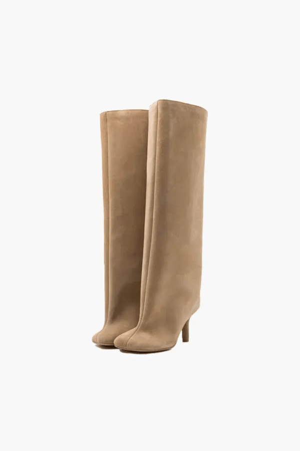 Mela | Knee-High Suede Leather Heeled Boots