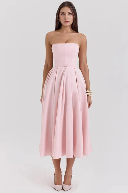 Aneri | Strapless Corset Midi Sundress