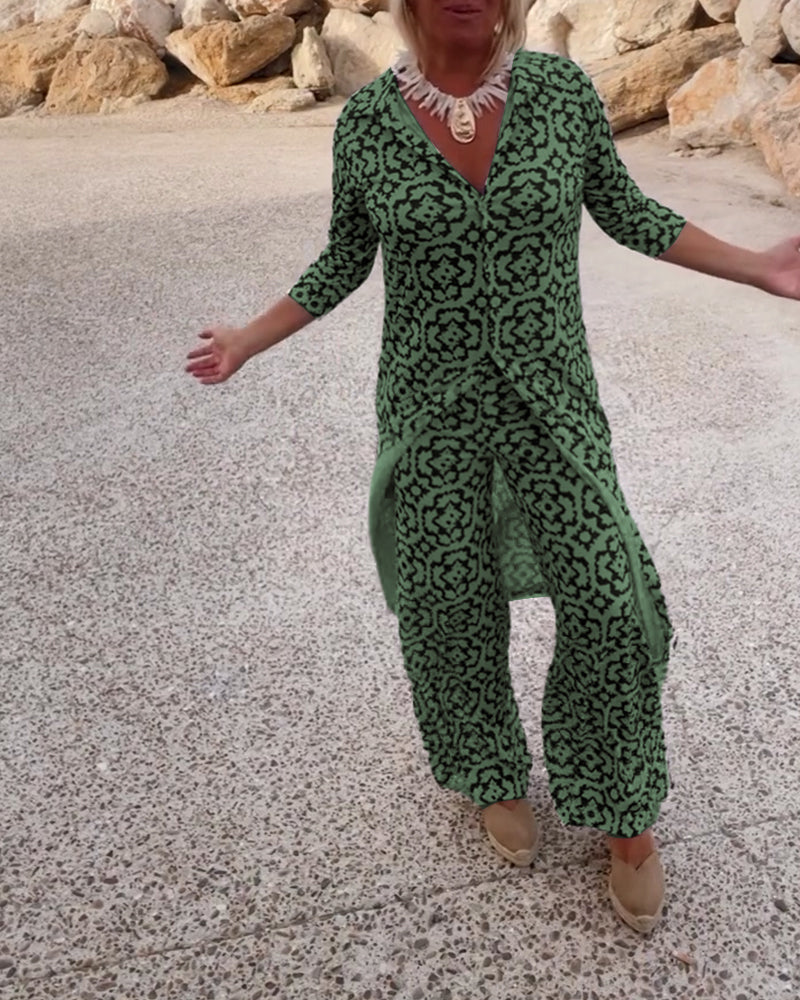 Michelle | Elegant Printed Two-Piece Set for Everyday Style