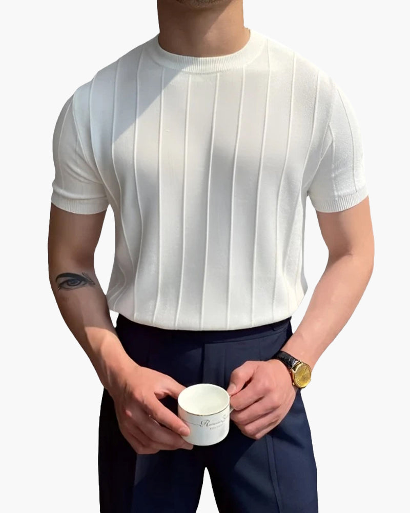 Hayes | Men's Ribbed Knit Slim Fit T-Shirt
