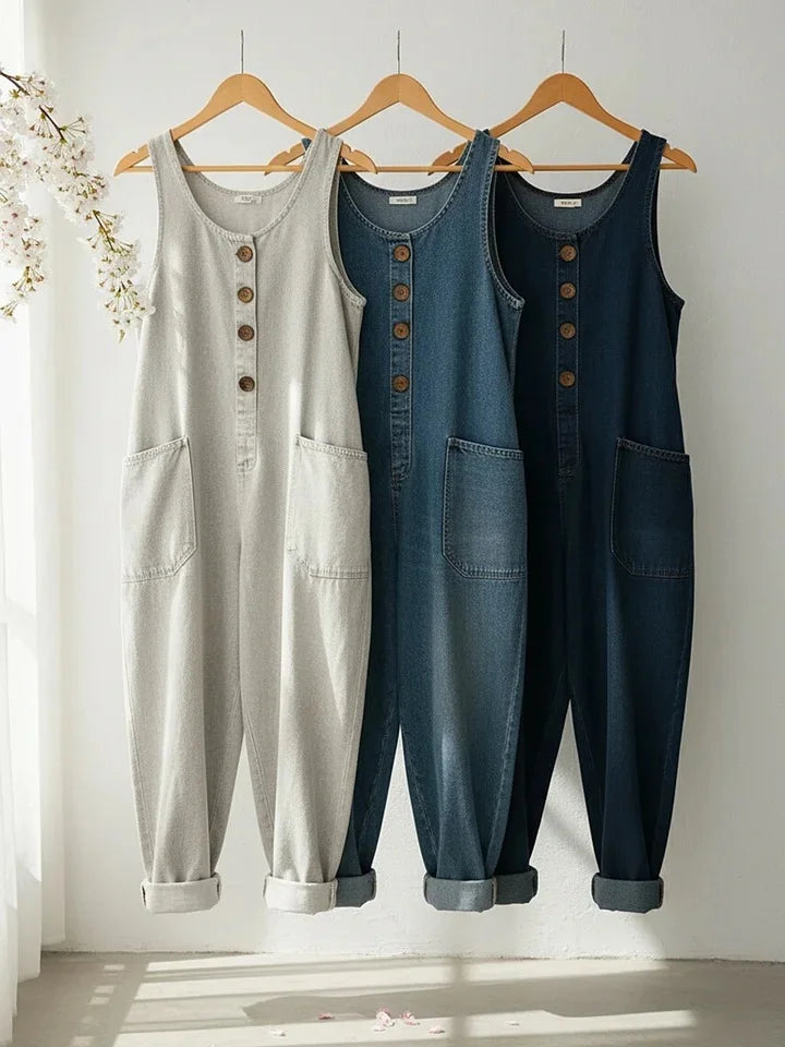 Jasmijn | Sleeveless Denim Dungarees