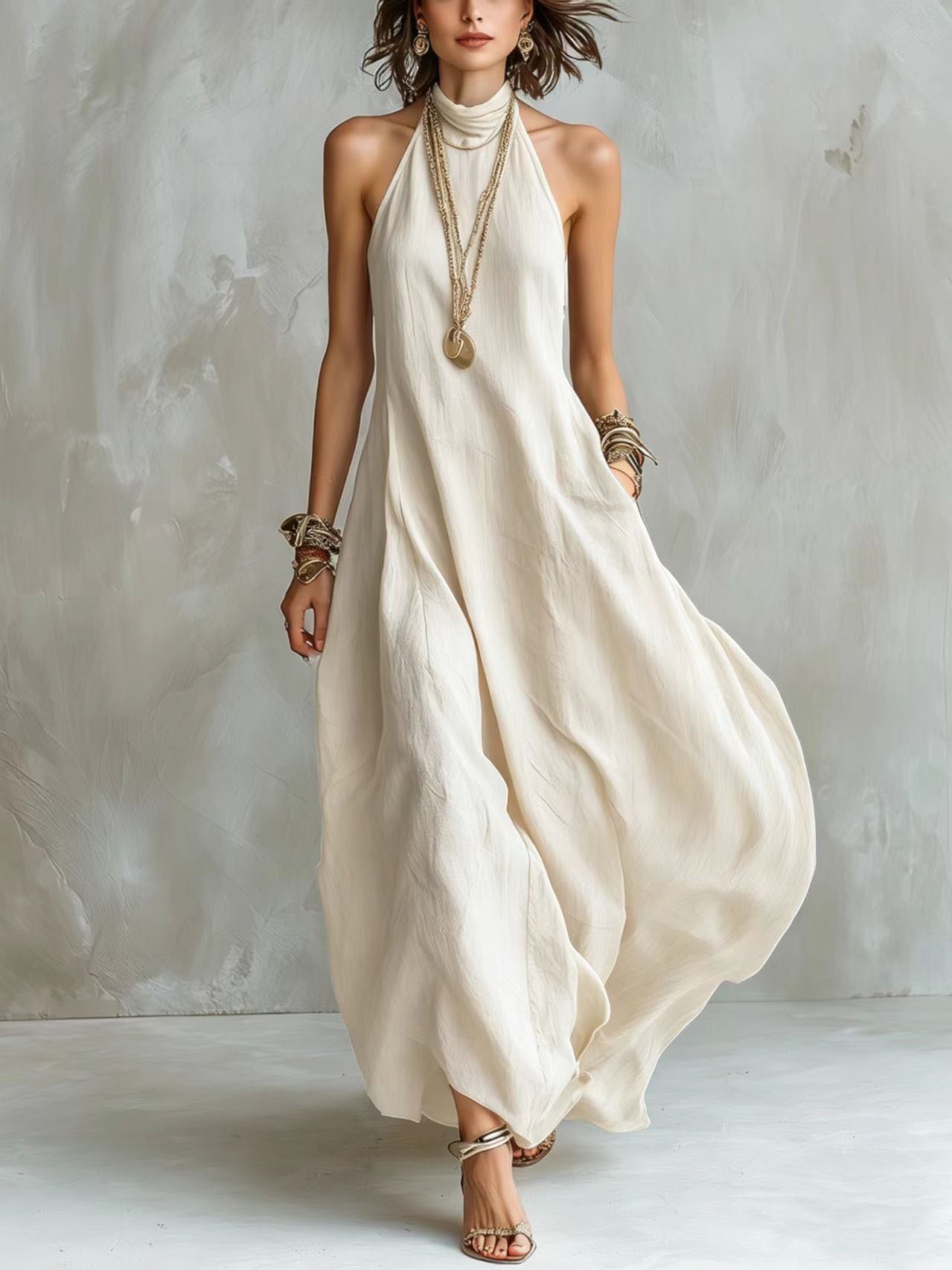 Bohemian Halter Maxi Dress For Women