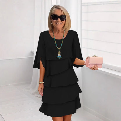 Pixie | Layered Puff Sleeve Midi Dress