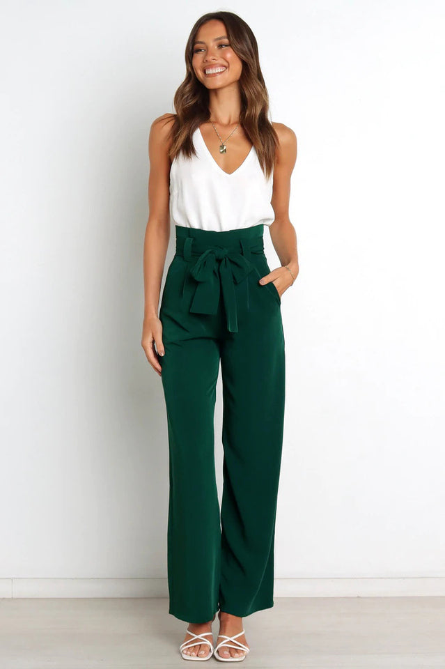 Cosima | High-Waist Wide Leg Knit Trousers