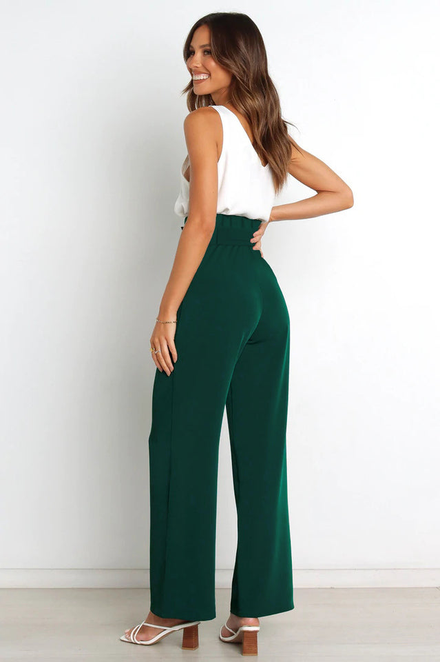 Cosima | High-Waist Wide Leg Knit Trousers