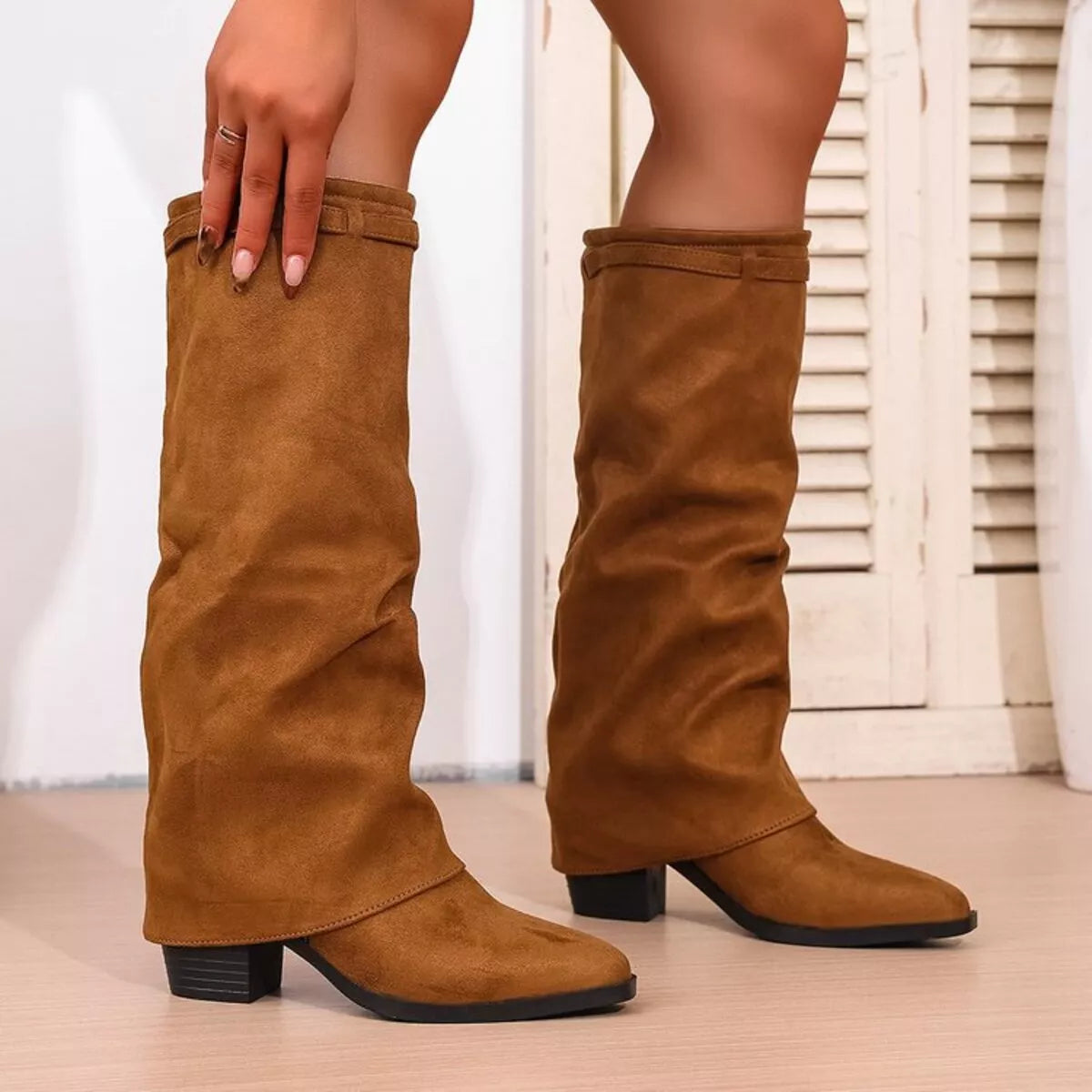 Shannon | Point Toe Block Heels Boots