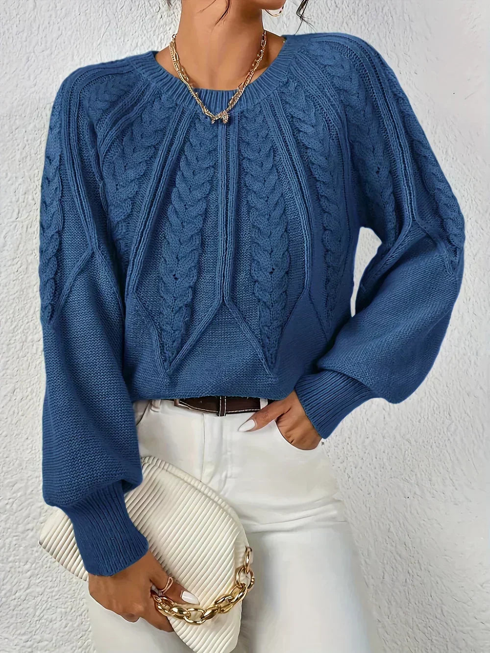 Odessa | Cable Knit Raglan Sleeve Sweater