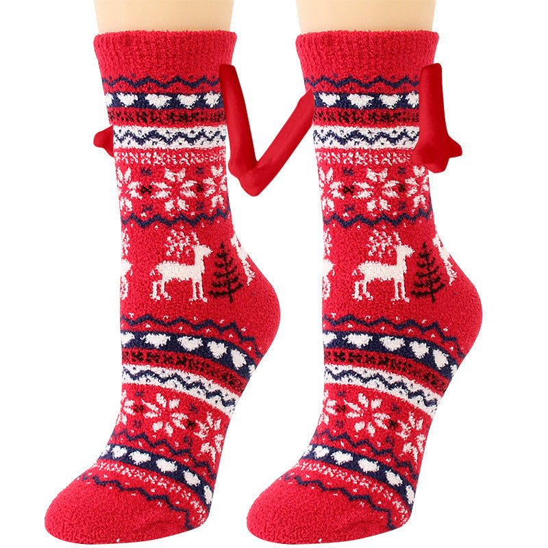 Praline | Christmas Socks Magnetic Hands Fluffy Knit