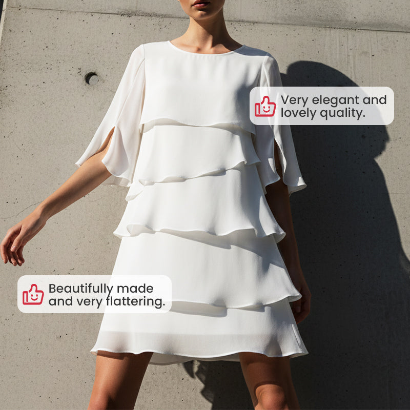 Pixie | Layered Puff Sleeve Midi Dress