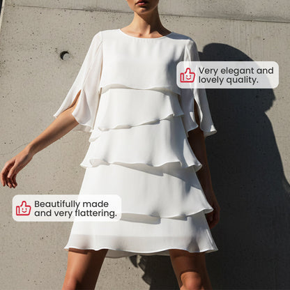Pixie | Layered Puff Sleeve Midi Dress