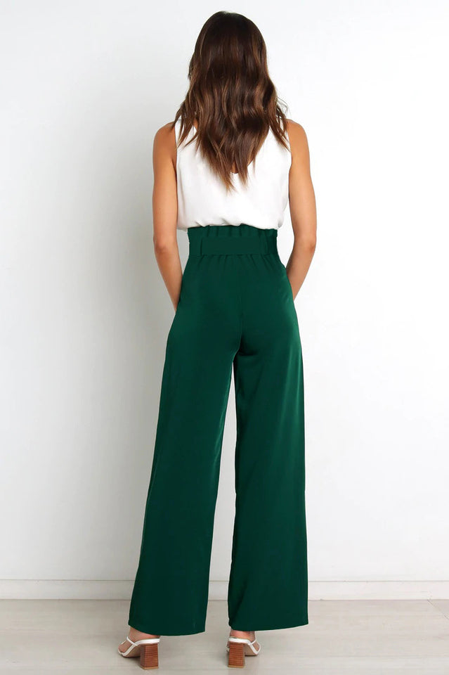 Wren | High Waist Wide Leg Linen Trousers