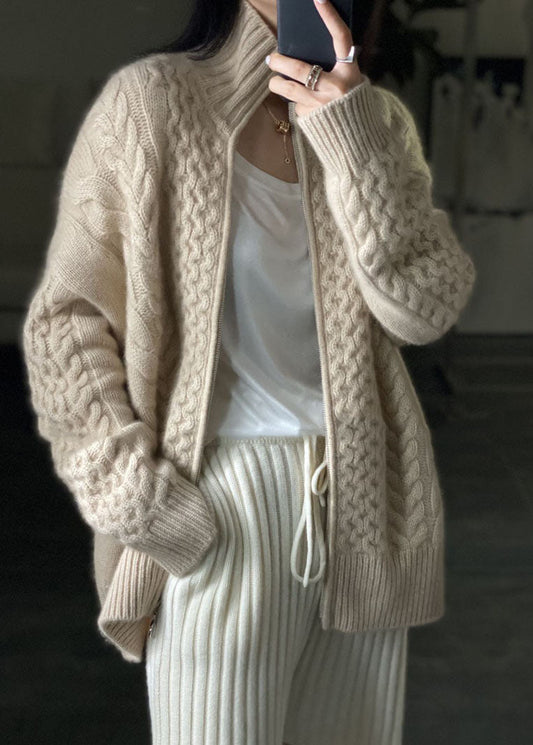 Katelyn | Women's Zip-Up Cable Knit Cardigan