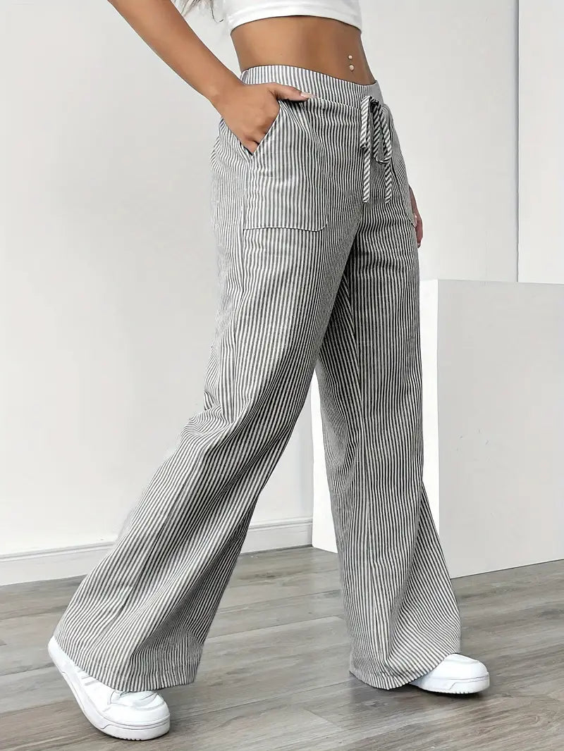 Linda | Elegant Striped Pants with Pockets in Trendy Colors
