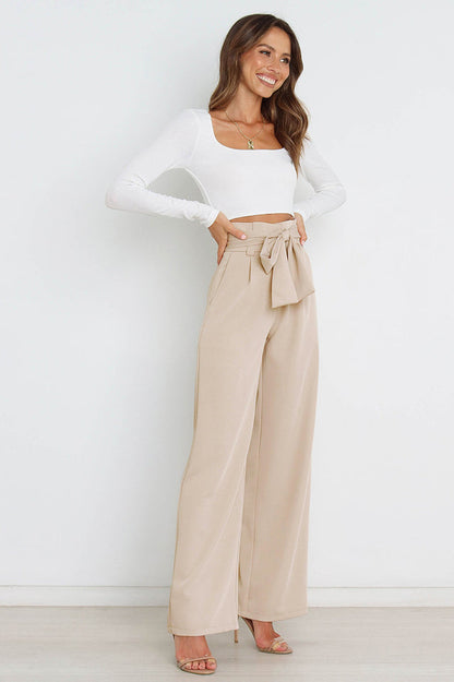 Cosima | High-Waist Wide Leg Knit Trousers