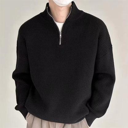 Saul | Men's Quarter-Zip Ribbed Knit Sweater
