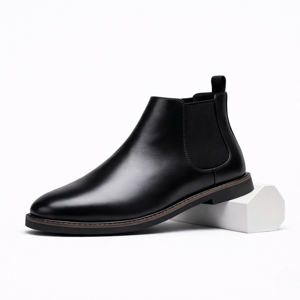 Laurence | Leather Chelsea Ankle Boots Elastic Side Panels