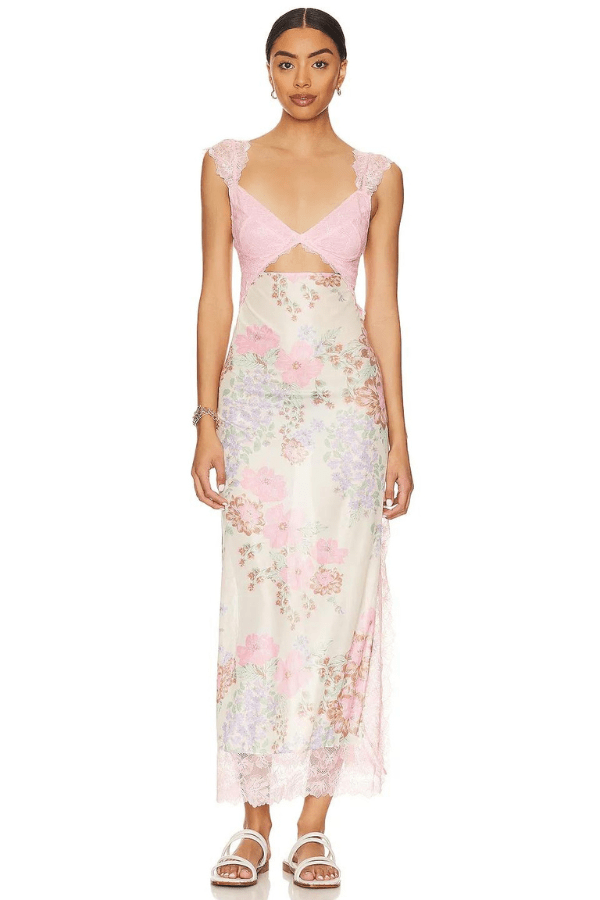 Paige | Floral Lace Overlay Sheath Dress