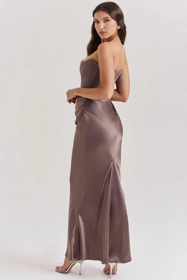 Sloane | Satin Corset Floor-Length Gown