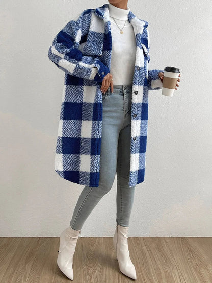 Donna | Women's Oversized Longline Plaid Coat