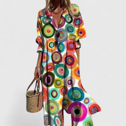 Pressa | Printed Button-Front Relaxed Everyday Midi Dress