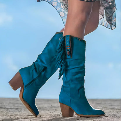 Maria | Women's Knee High Heeled Cowboy Boots
