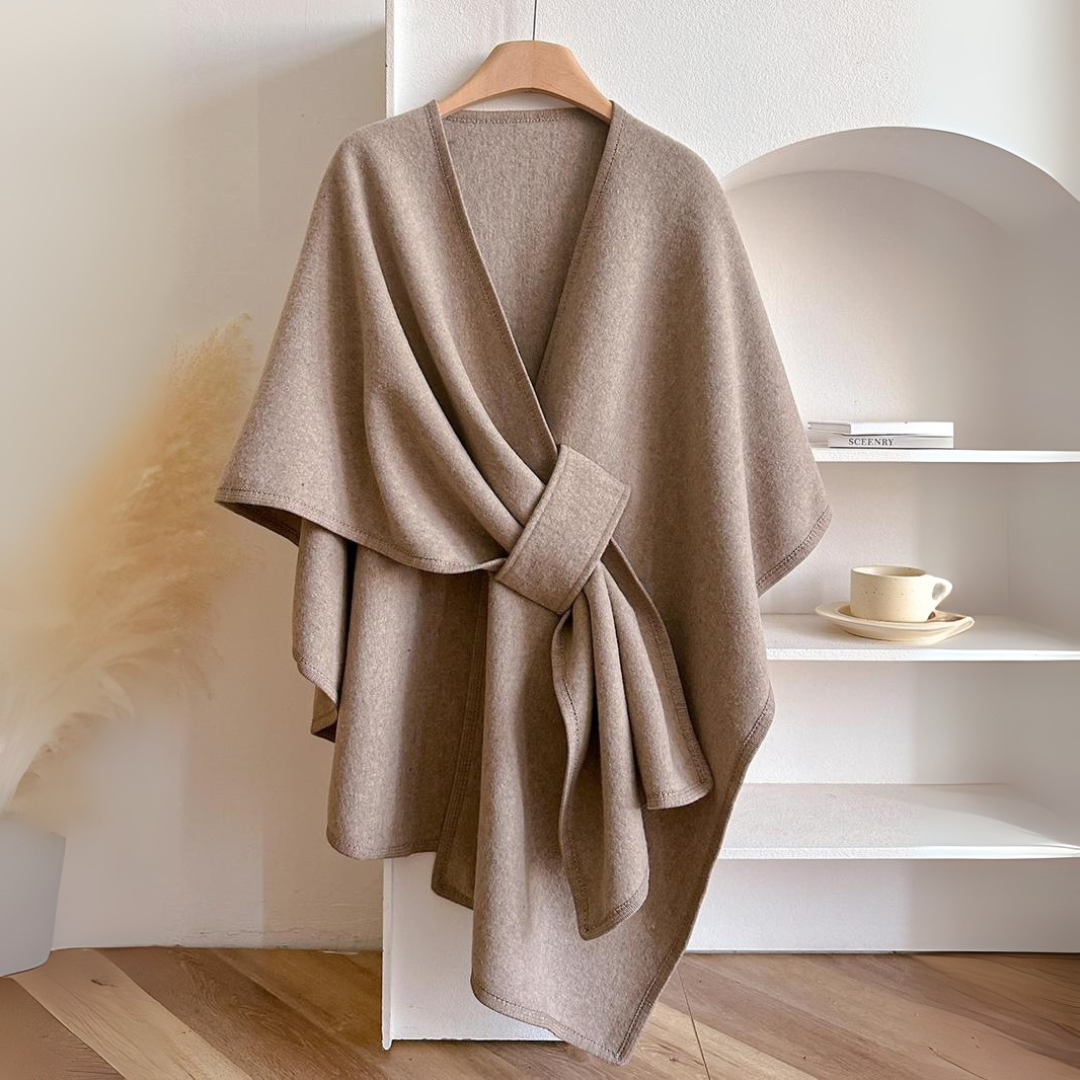 Noor | Linen Draped Shawl Wrap Cape