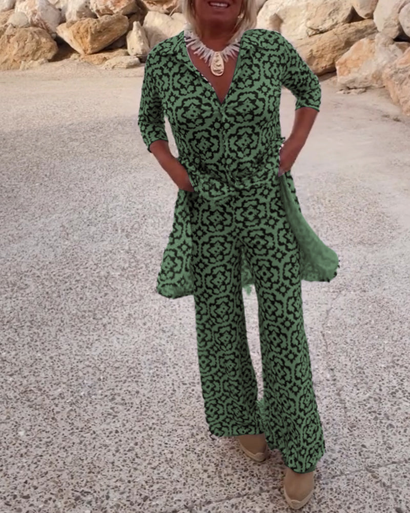 Michelle | Elegant Printed Two-Piece Set for Everyday Style