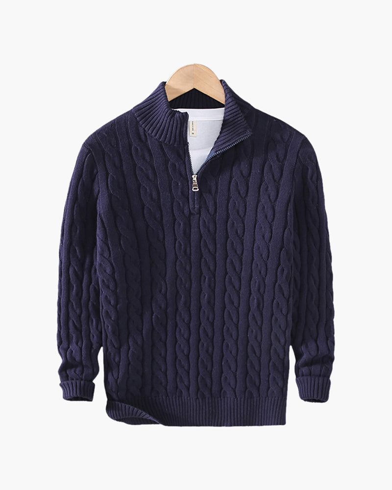 Francesco | Cable Knit Half-Zip Sweater