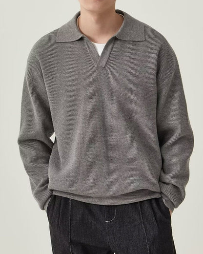 Dean | Men's Textured Knit Polo Sweater