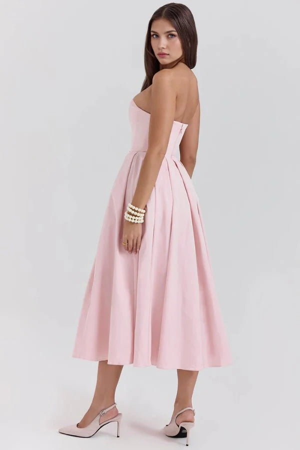Aneri | Strapless Corset Midi Sundress