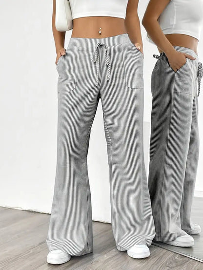 Linda | Elegant Striped Pants with Pockets in Trendy Colors